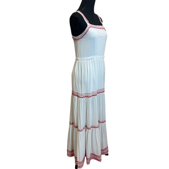 Splendid White Tiered Ruffle Maxi Dress XS Cottagecore Romantic Sundress $198 - Picture 6 of 10